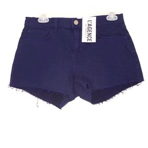NEW L'AGENCE Ryland High Rise Short Women Blue 25 NWT